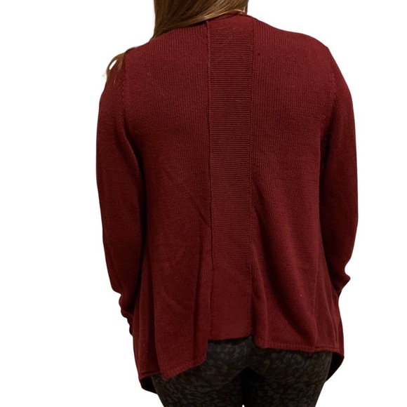 Lovestitch deep red burgundy sweater fringe pockets medium Love Stitch - Picture 7 of 11